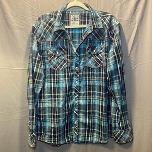 Buckle BKE Vintage tailored fit plaid shirt mens XL EUC